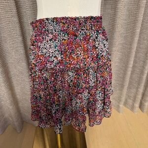 🌸 MISA Los Angeles Floral Ruffle Mini Skirt – XS